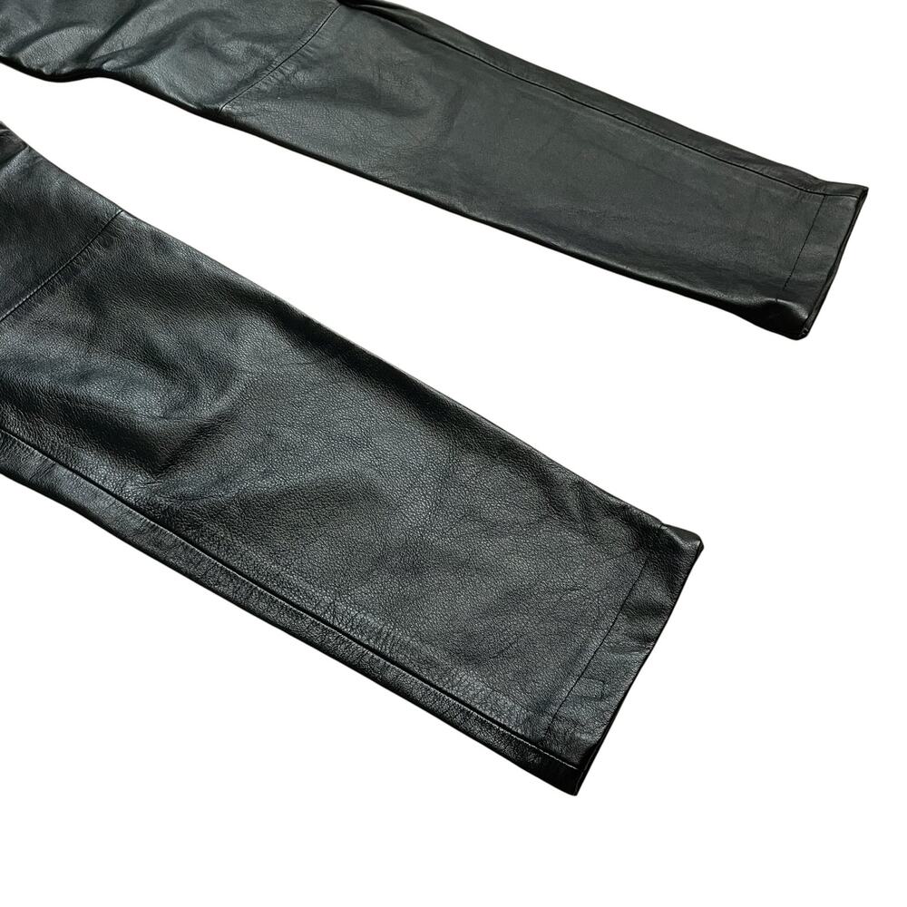 MAXIMA by WILSONS 100% Leather Satin-Lined Black Slim Leg Pants Size 4 (est) - Picture 3 of 8